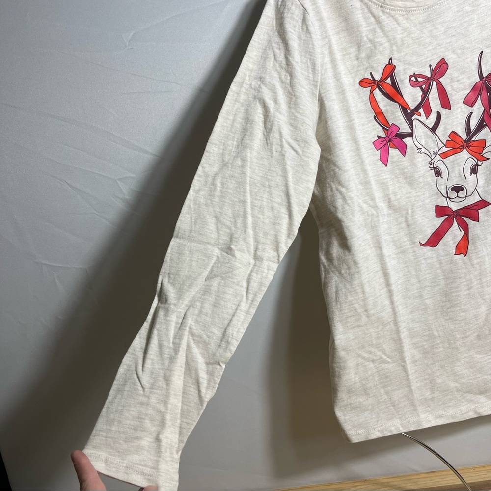 Girls' Long Sleeve 'Deer' Graphic T-Shirt - Cat & Jack NWT Sz L - Picture 7 of 8